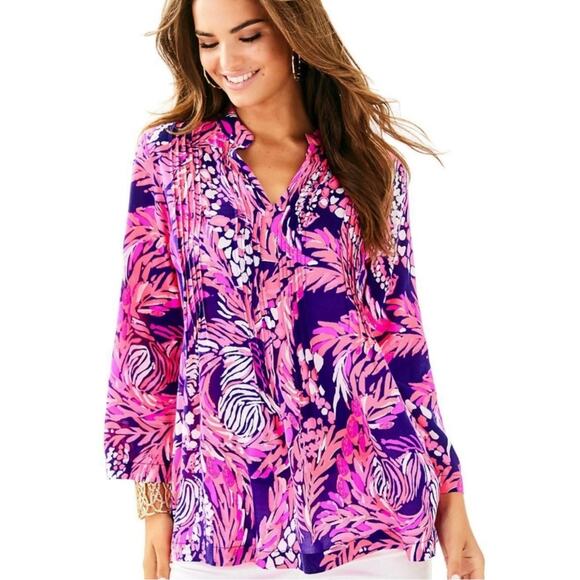 Lilly‎ Pulitzer Womens Sarasota Tunic in A Jungle In Here Sz XXS Vacation Preppy - Picture 1 of 11